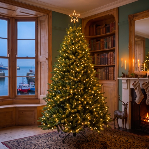 The Porthcurno — 7ft Pre-Lit Slim Pencil Pine