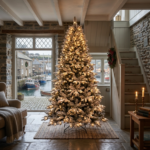 The Tintagel — 8ft Pre-Lit Frosted Pine